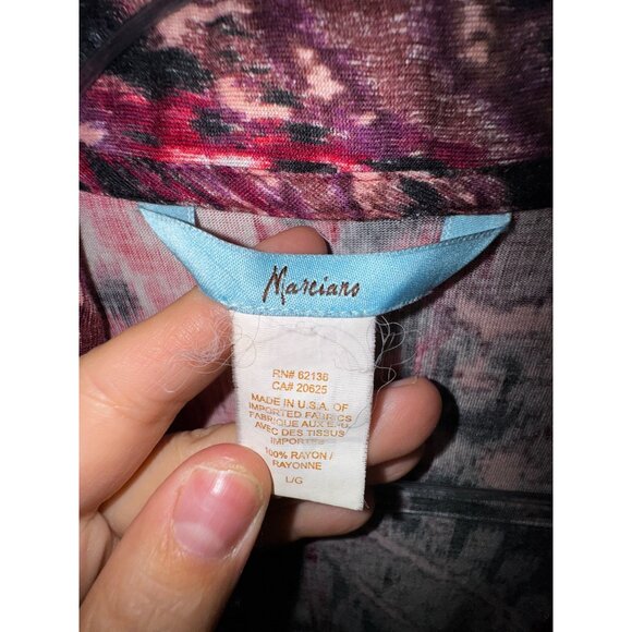 Marciano‎ Long Sleeve Wrap Dress Vibrant Abstract Print Large - Picture 6 of 7